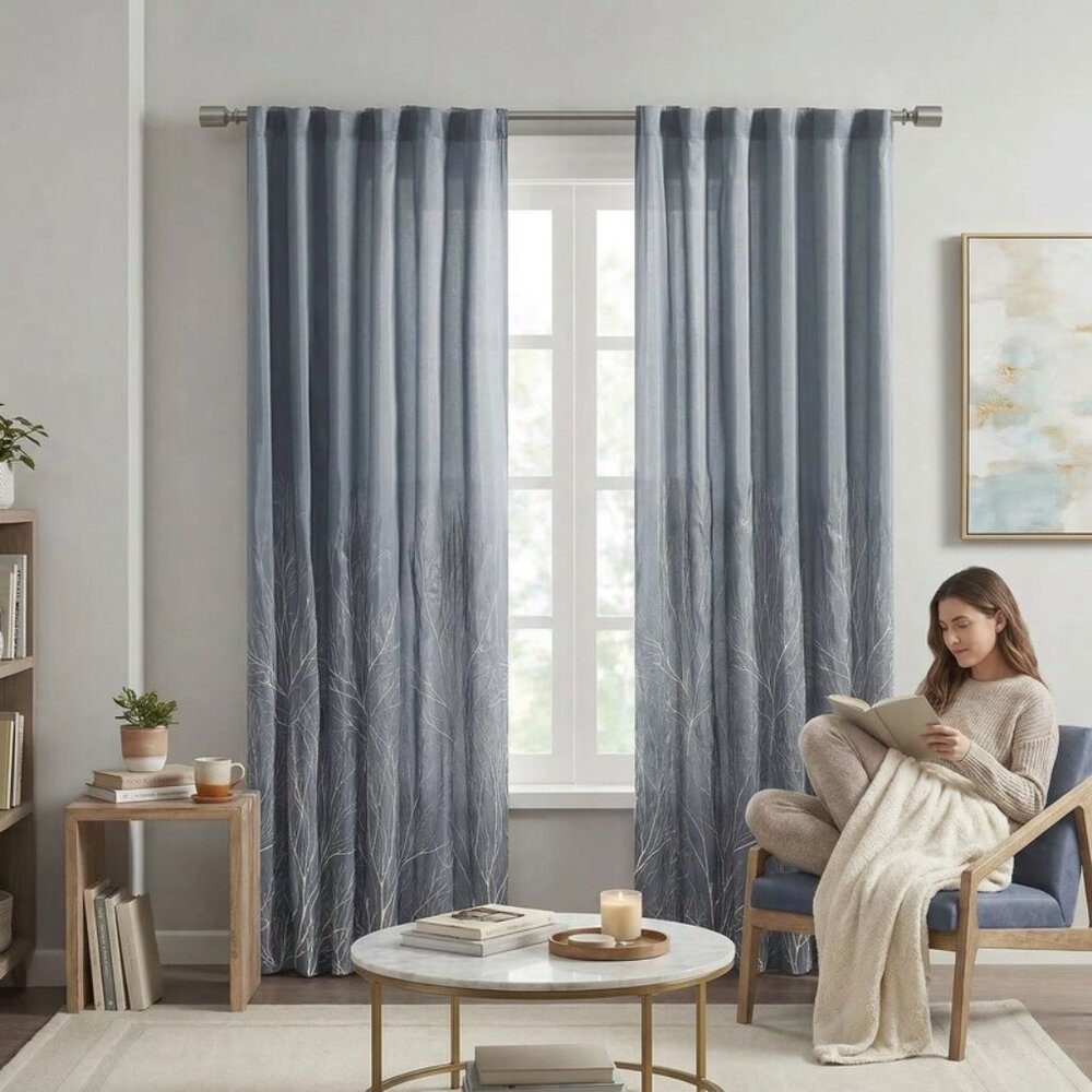 MADISON Park Andora 50″ x 95″ Embroidered Curtain Panel